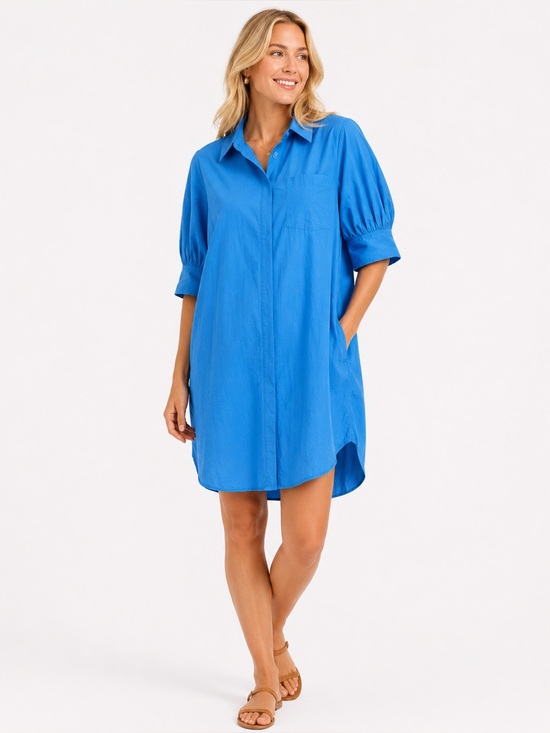 COS Dresses & Skirts - COS 6 Relaxed Fit Shirt Dress Puff Sleeves Pockets Designer Business Casual